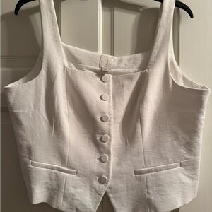 Joie White Sleeveless Button-Up Blouse